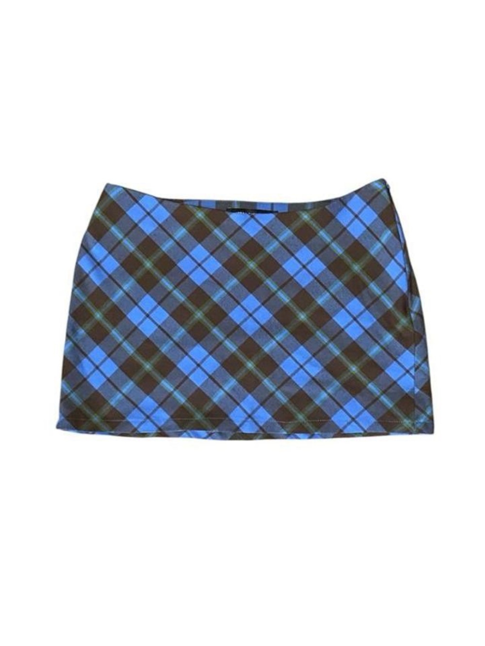 urban outfitters blue and brown plaid mini skirt